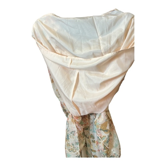 LC Lauren Conrad Pleat Neck Fit & Flare Tropical Vacation Dress Small - Picture 8 of 11